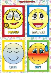 English Worksheet: Feelings and Emotions - FLASHCARDS (4-4)