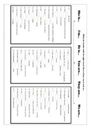 English Worksheet: Am - is - are  (Fill in the blank activity)