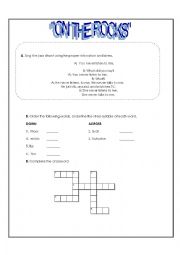 English Worksheet: on the rocks