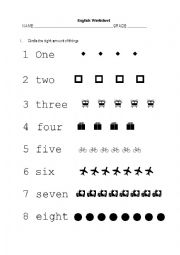 Numbers - colors - family members 