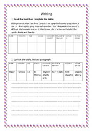 English Worksheet: writing