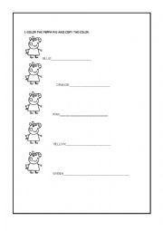 English Worksheet: Peppa Pig Colors