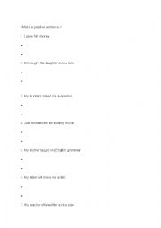 English Worksheet: make a passive sentnece
