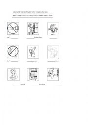 English Worksheet: IMPERATIVE VEBS