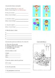English Worksheet: simple past - verb to be - test