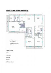 English Worksheet: Parts of the home - matching