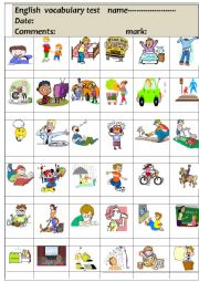 English Worksheet: Every day action verbs : test