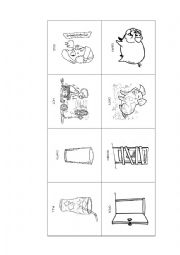English Worksheet: Opposites Flashcards (for coloring)