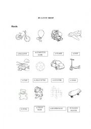 English Worksheet: In a toy shop