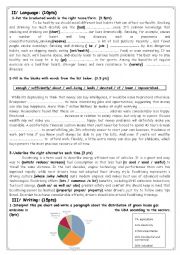 English Worksheet: bac mock exam