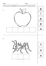 English Worksheet: Spelling and Phonic Sounding A