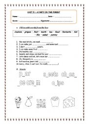 English Worksheet: Review for young learners