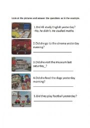 English Worksheet: Simple Past Tense 