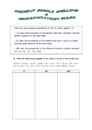 English Worksheet: 3rd p sg pronounciation