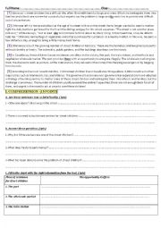 English Worksheet: A Gobal Test about Street children