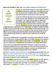 English Worksheet: Yoga: 
