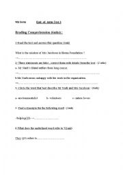 English Worksheet: 9th form full test3