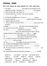 English Worksheet: PHRASAL  VERBS  