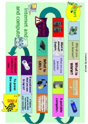 English Worksheet: Internet and computer board game 