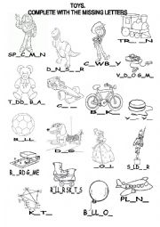 English Worksheet: TOYS COMPLETE