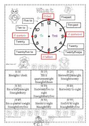 English Worksheet: What time is it?