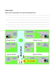 English Worksheet: giving directions 