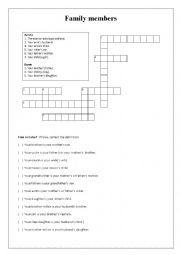 English Worksheet: Family Members + possessive  s