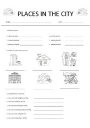 English Worksheet: PLACES IN THE CITY