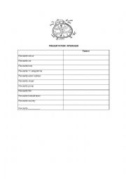 English Worksheet: Presentation Interview