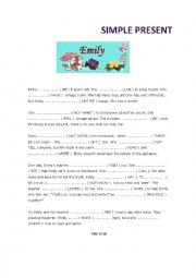 English Worksheet: EMILY SIMPLE PRESENT