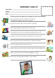 English Worksheet: Used to