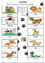 English Worksheet: Animals