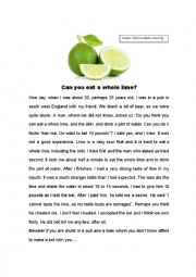 Reading: Can you eat a whole lime?