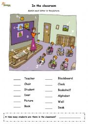 English Worksheet: Classroom objects