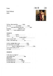 English Worksheet: Fefe Dobson song Julia Test