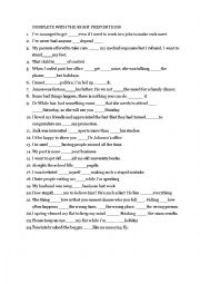 English Worksheet: complete with the right prepostions