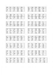 English Worksheet: Bingo grids for elementary students