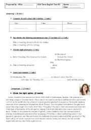 English Worksheet: 9th form mid term test3 