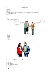 English Worksheet: greeting