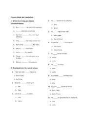 English Worksheet: present simple and comparison