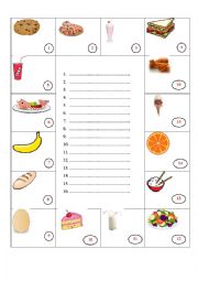 English Worksheet: food game for kid