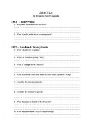 English Worksheet: Film Dracula Coppola