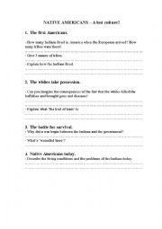 English Worksheet: Native Americans