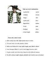 English Worksheet: describing clothes