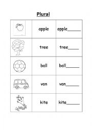 English Worksheet: plural