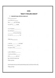 English Worksheet: Song 