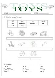 English Worksheet: TOYS