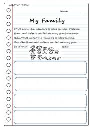 WRITING TASK: MY FAMILY