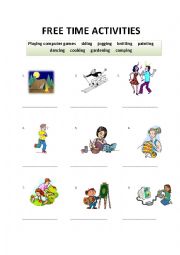 English Worksheet: Free Time Activities