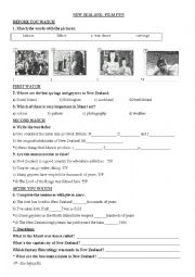 NEW ZEALAND WORKSHEET